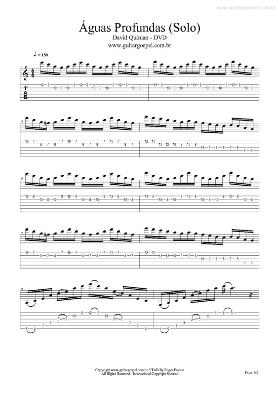 Partitura da música Águas Profundas v.3