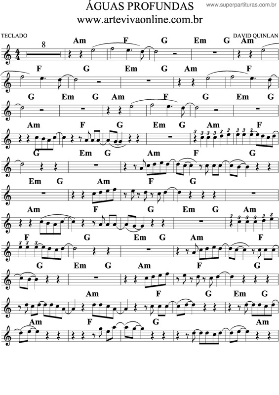 Partitura da música Águas Profundas v.6