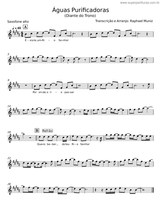 Partitura da música Águas Purificadoras v.10