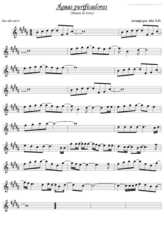 Partitura da música Águas Purificadoras v.2