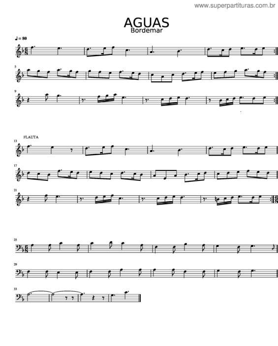 Partitura da música Aguas v.4