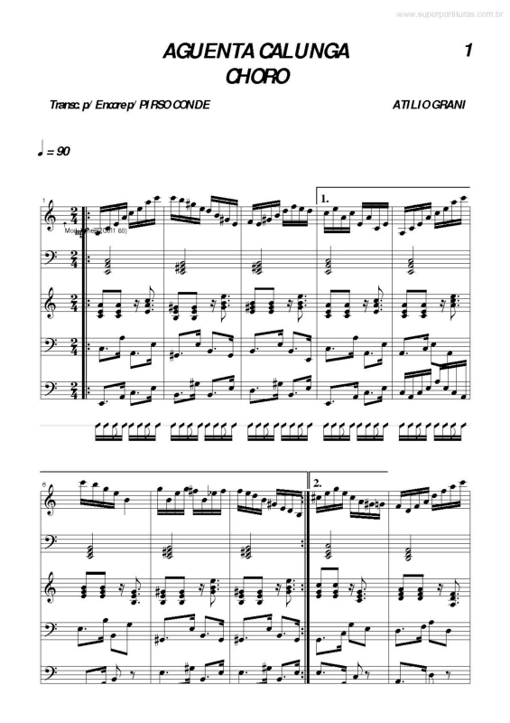 Partitura da música Aguenta Calunga