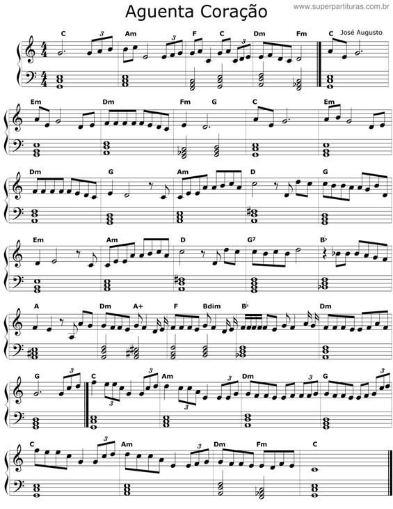 Partitura da música Aguenta Coração v.4