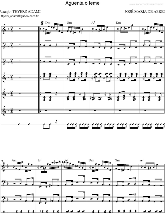 Partitura da música Aguenta o Leme v.2
