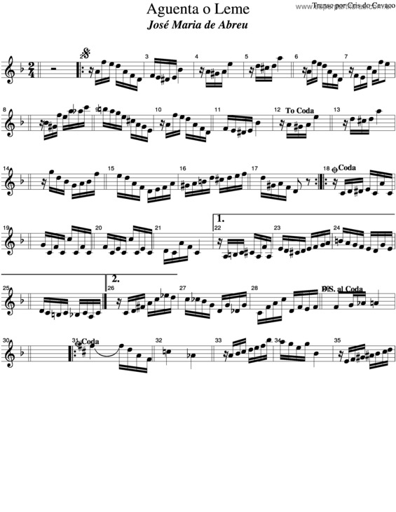 Partitura da música Aguenta O Leme v.3