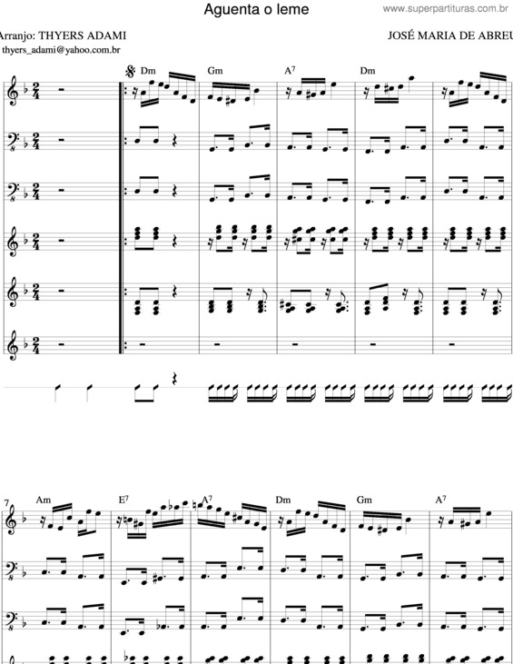 Partitura da música Aguenta O Leme v.6