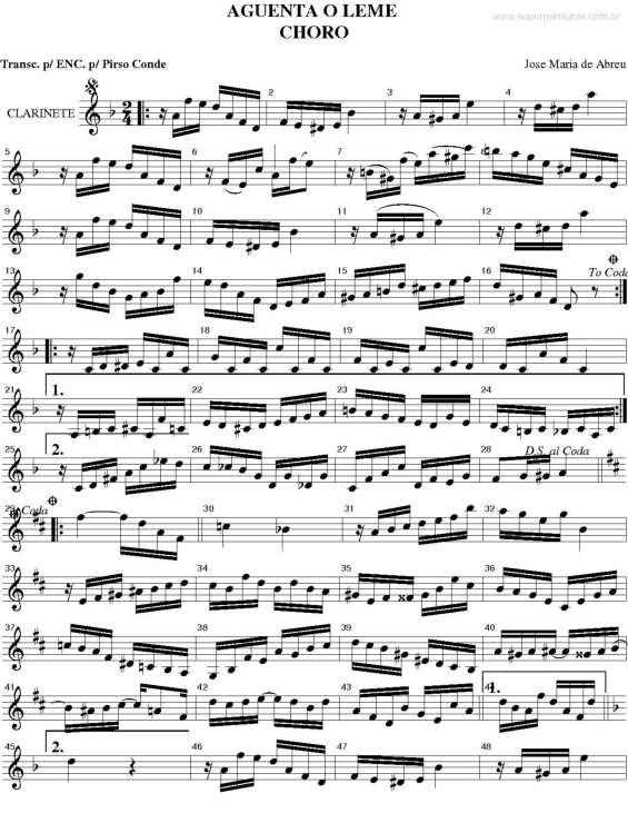 Partitura da música Aguenta o Leme