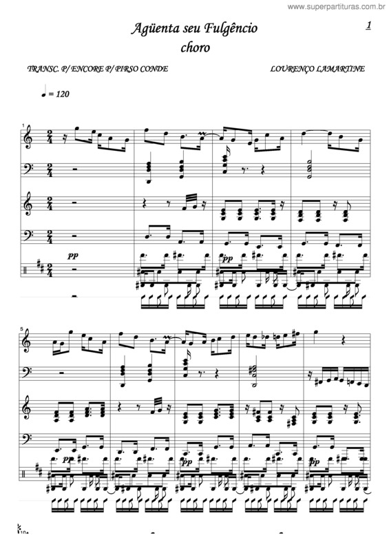 Partitura da música Aguenta Seu Fulgêncio v.2