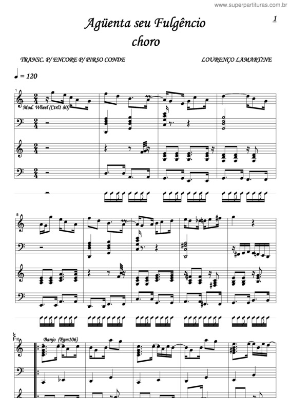 Partitura da música Aguenta Seu Fulgencio v.3