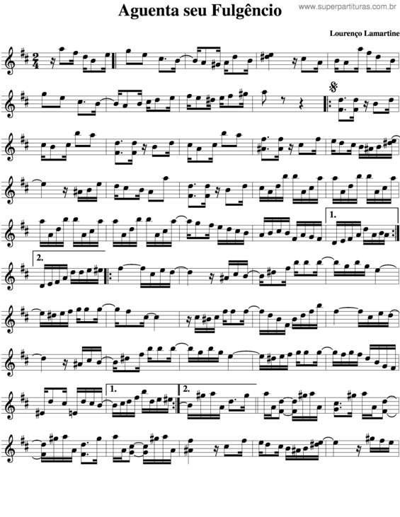 Partitura da música Aguenta Seu Fulgêncio v.4