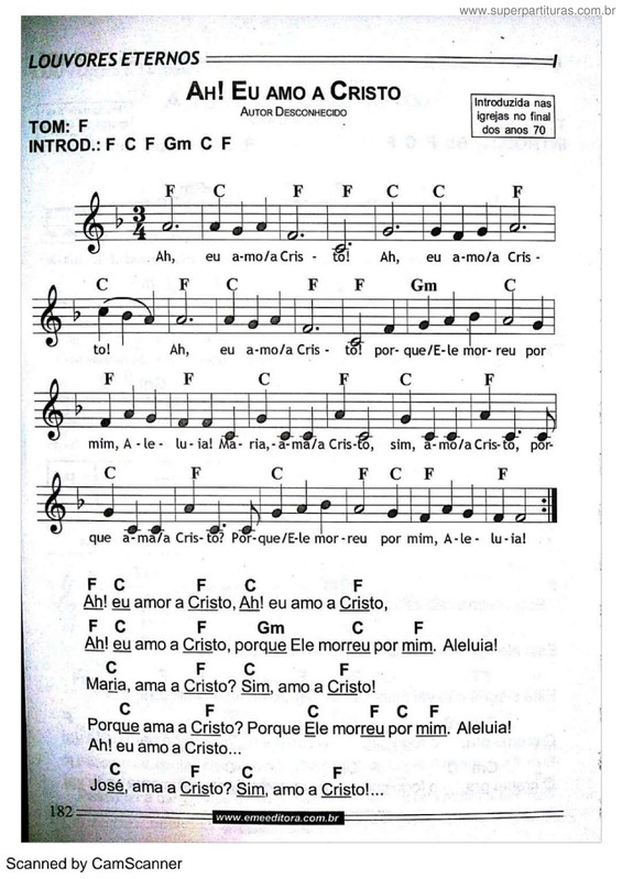 Partitura da música Ah! Eu Amo A Cristo