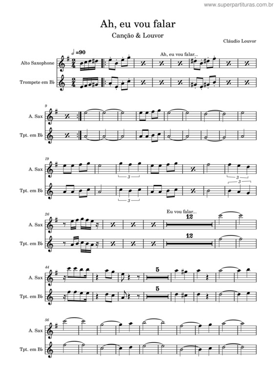 Partitura da música Ah, Eu Vou Falar