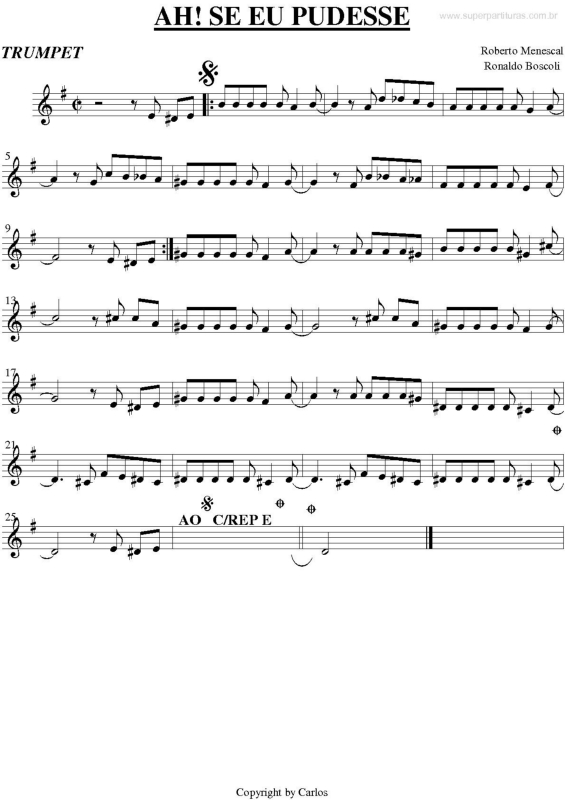 Partitura da música Ah Se Eu pudesse