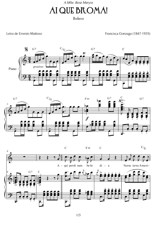 Partitura da música Ai Que Broma!