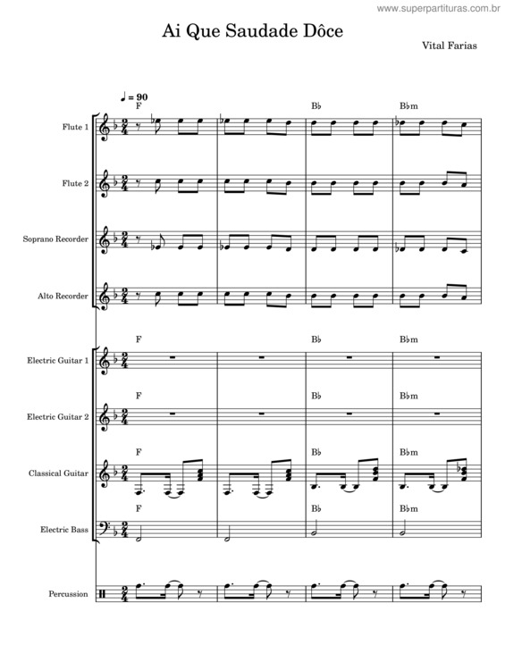 Partitura da música Ai Que Saudade Dôce v.2
