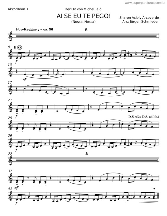 Partitura da música Ai Se Eu Te Pego! – Sharon Acioly Arcoverde