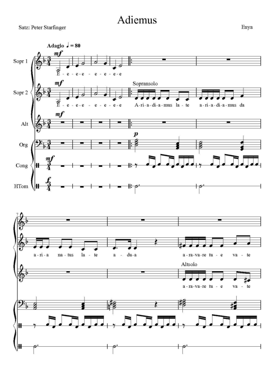 Partitura da música Aidemus v.2