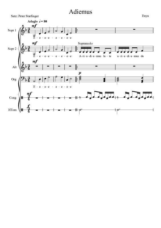 Partitura da música Aidemus