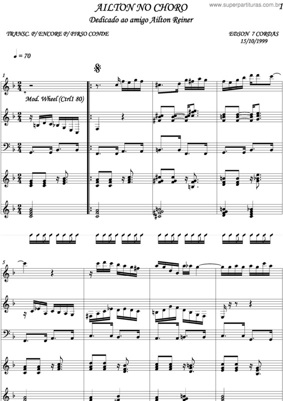 Partitura da música Ailton No Choro v.3