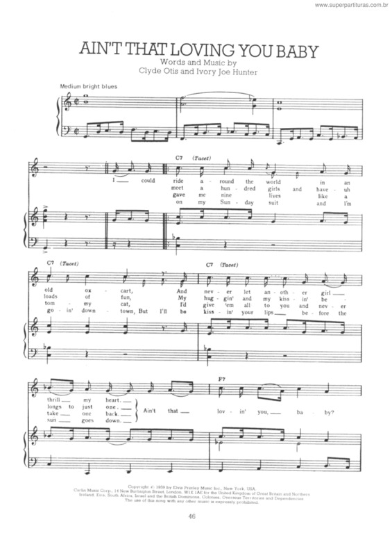 Partitura da música Ain`t That Loving You Baby v.2