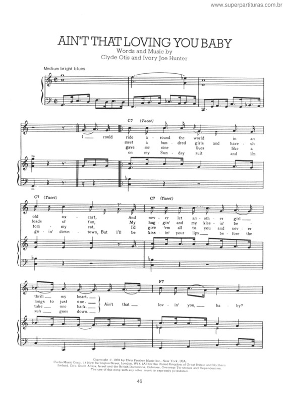 Partitura da música Ain`t that loving you baby