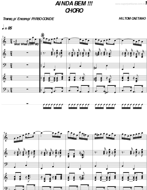 Partitura da música Ainda Bem!!!