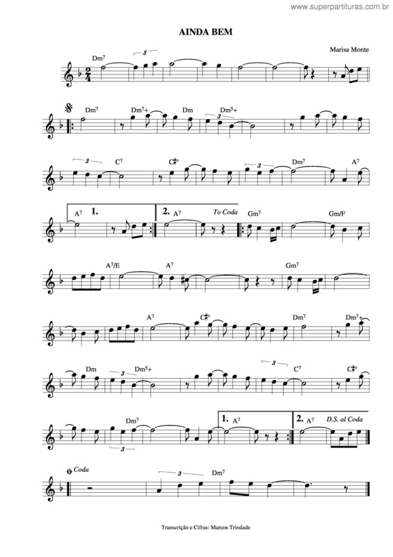 Partitura da música Ainda Bem v.2