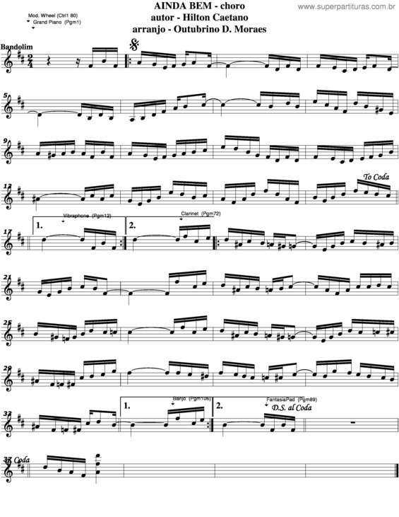 Partitura da música Ainda Bem v.5