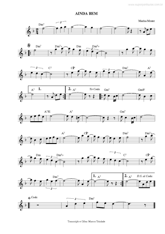 Partitura da música Ainda Bem