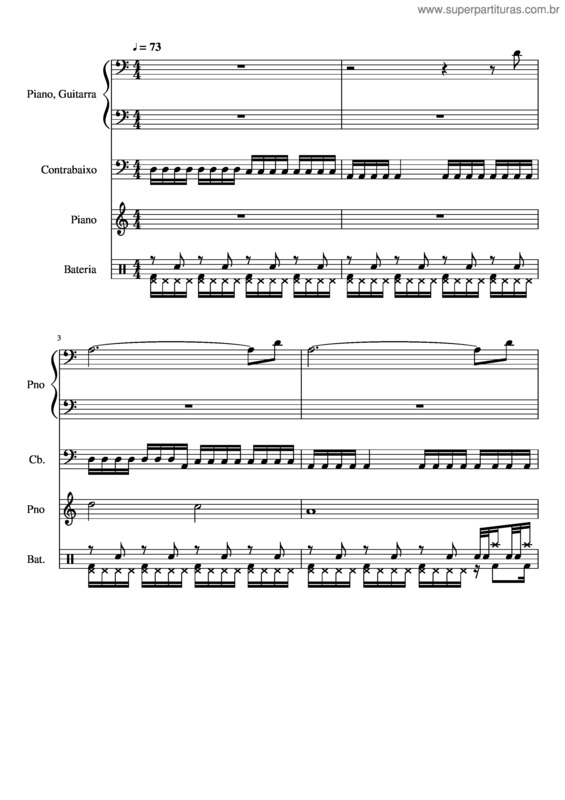 Partitura da música Ainda E Cedo – Legião Urbana