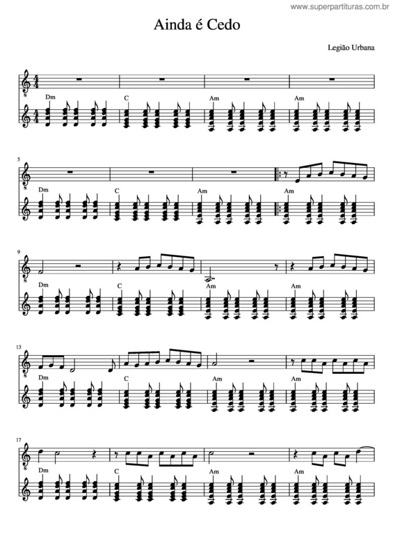 Partitura da música Ainda É Cedo v.3