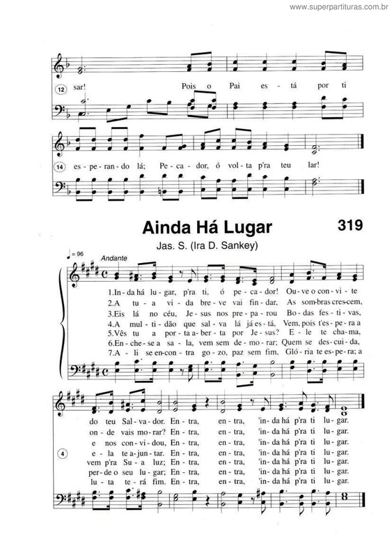 Partitura da música Ainda Há Lugar v.2