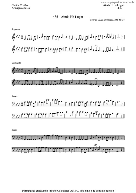 Partitura da música Ainda Há Lugar v.3