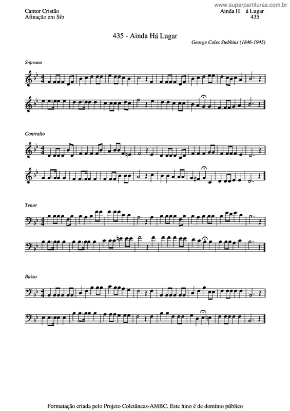 Partitura da música Ainda Há Lugar v.4