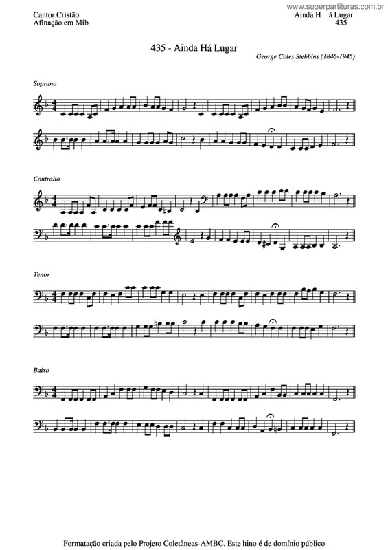 Partitura da música Ainda Há Lugar v.5