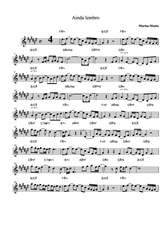 Partitura da música Ainda Lembro v.2