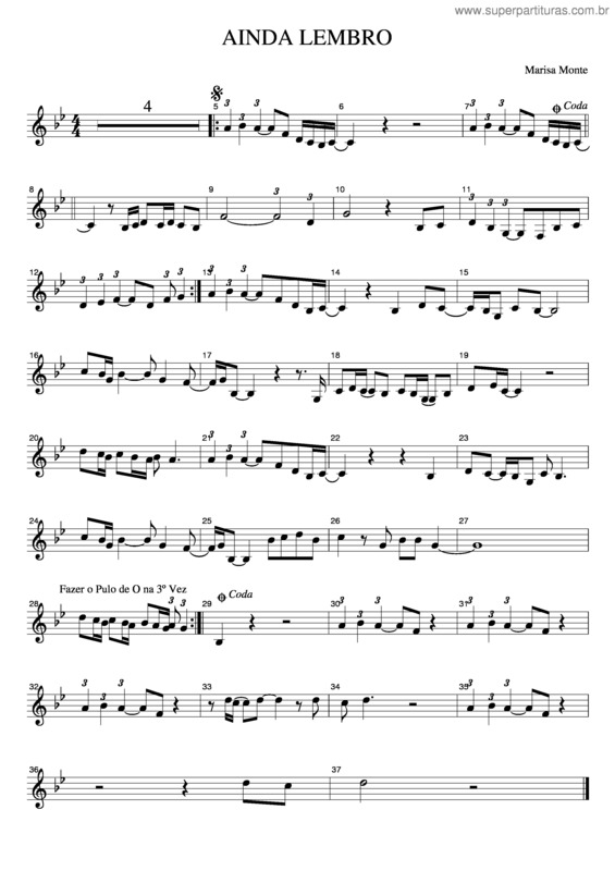 Partitura da música Ainda Lembro