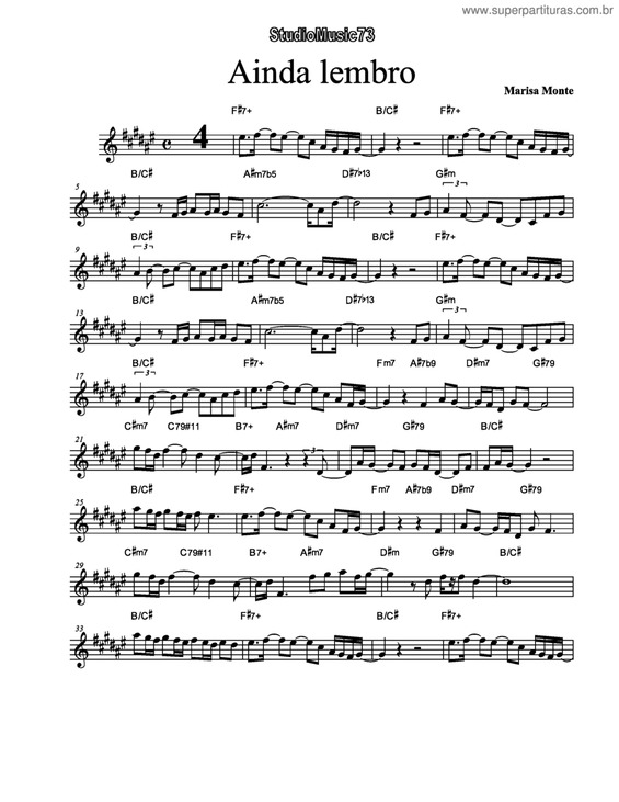 Partitura da música Ainda me lembro