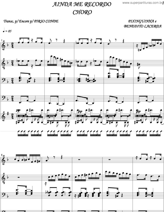 Partitura da música Ainda Me Recordo v.3