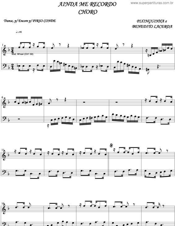 Partitura da música Ainda Me Recordo v.4