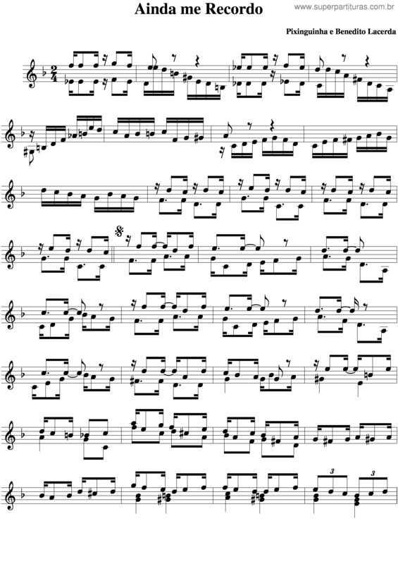 Partitura da música Ainda Me Recordo v.6