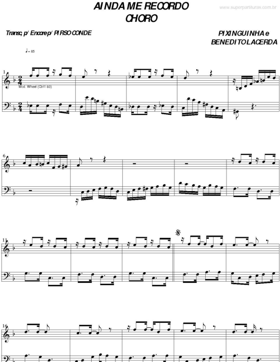 Partitura da música Ainda Me Recordo