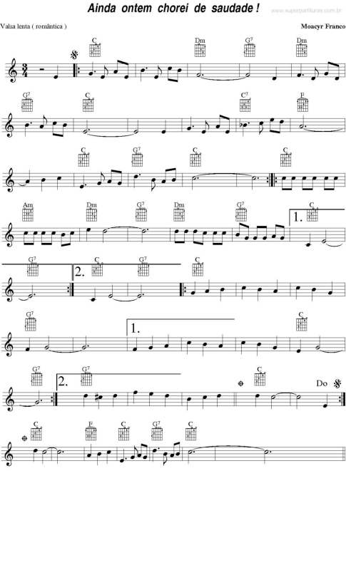 Partitura da música Ainda Ontem Chorei De Saudade v.4