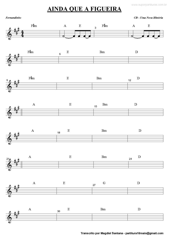 Partitura da música Ainda Que A Figueira v.2