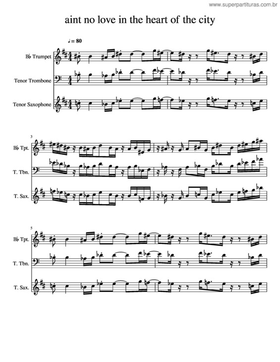 Partitura da música Aint No Love In The Heart Of The City v.2