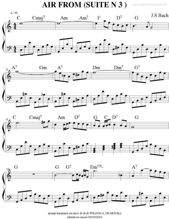 Partitura da música Air From