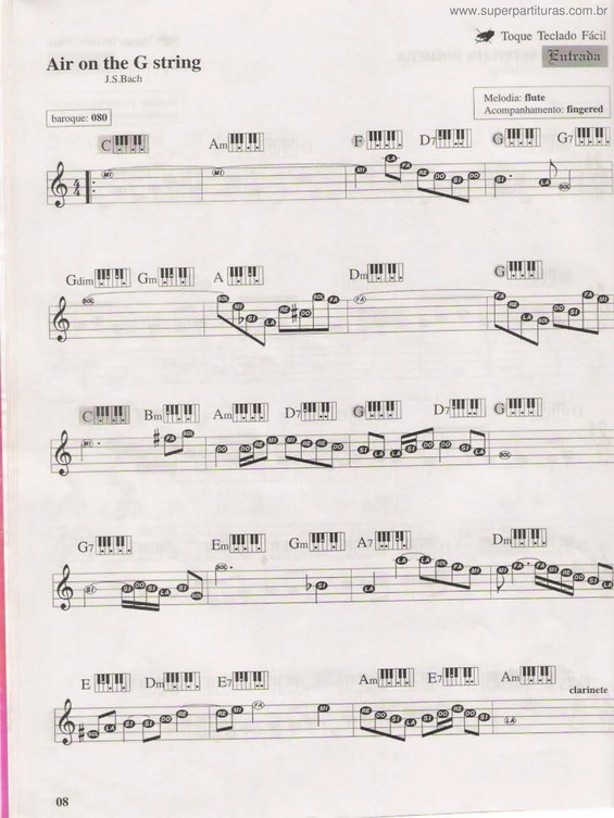 Partitura da música Air On The G String v.3
