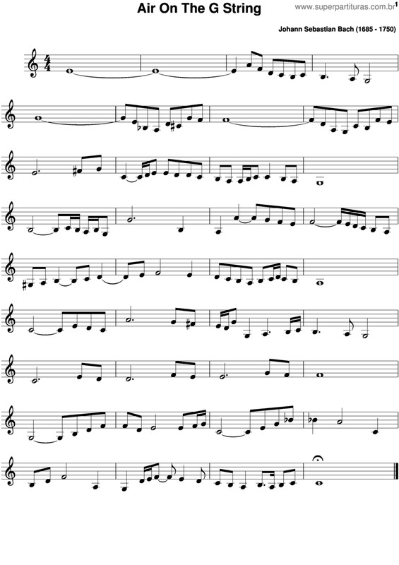 Partitura da música Air On The G String v.6
