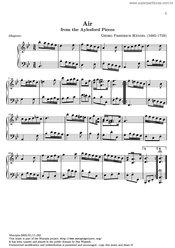 Partitura da música Air v.2