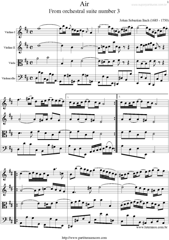 Partitura da música Air